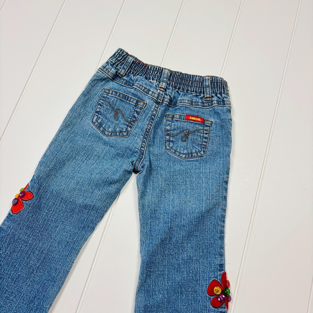 Vintage Y2K Zana Di Flower Power Boho Hippie Flare Jeans, Size 2T - Picture 10 of 14